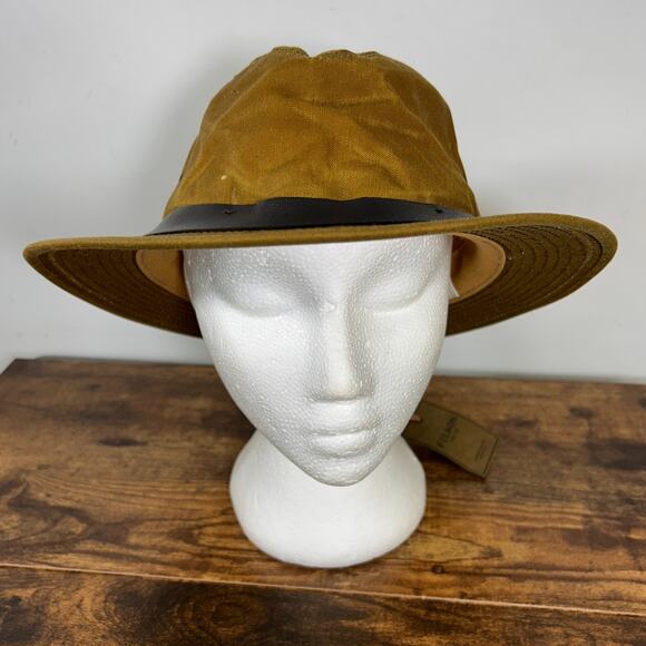 Filson Tin Packer Hat Dark Tan Size XL Made In USA NWT - Picture 2 of 9